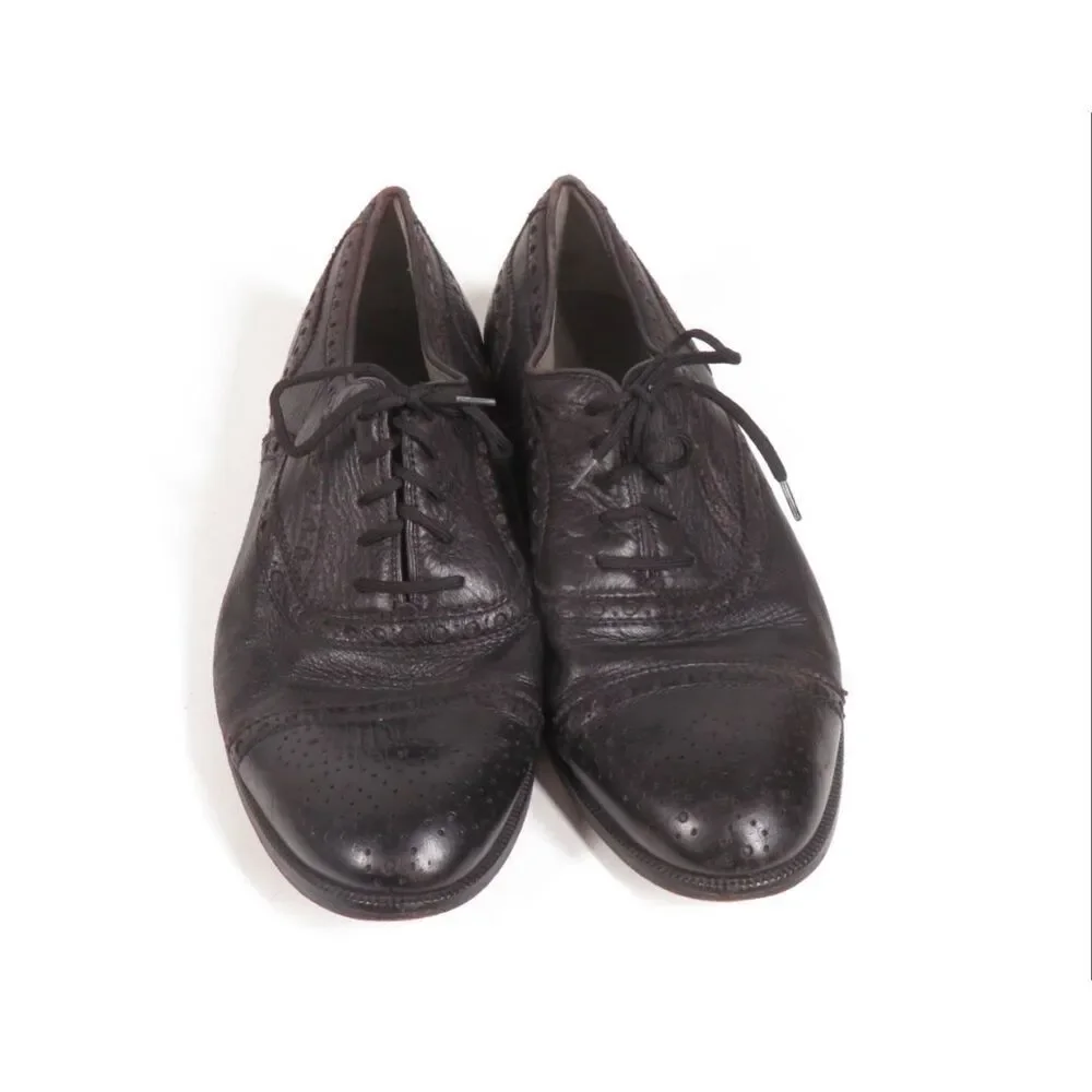 Florsheim Black Soft Flexible Leather Wingtip Brogue Oxford Shoes Men Size 8.5